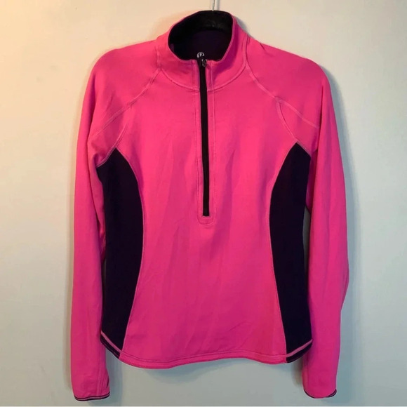 Lululemon Pink Purple Reversible Long Sleeve  1/2 Zip Top - Picture 3 of 11